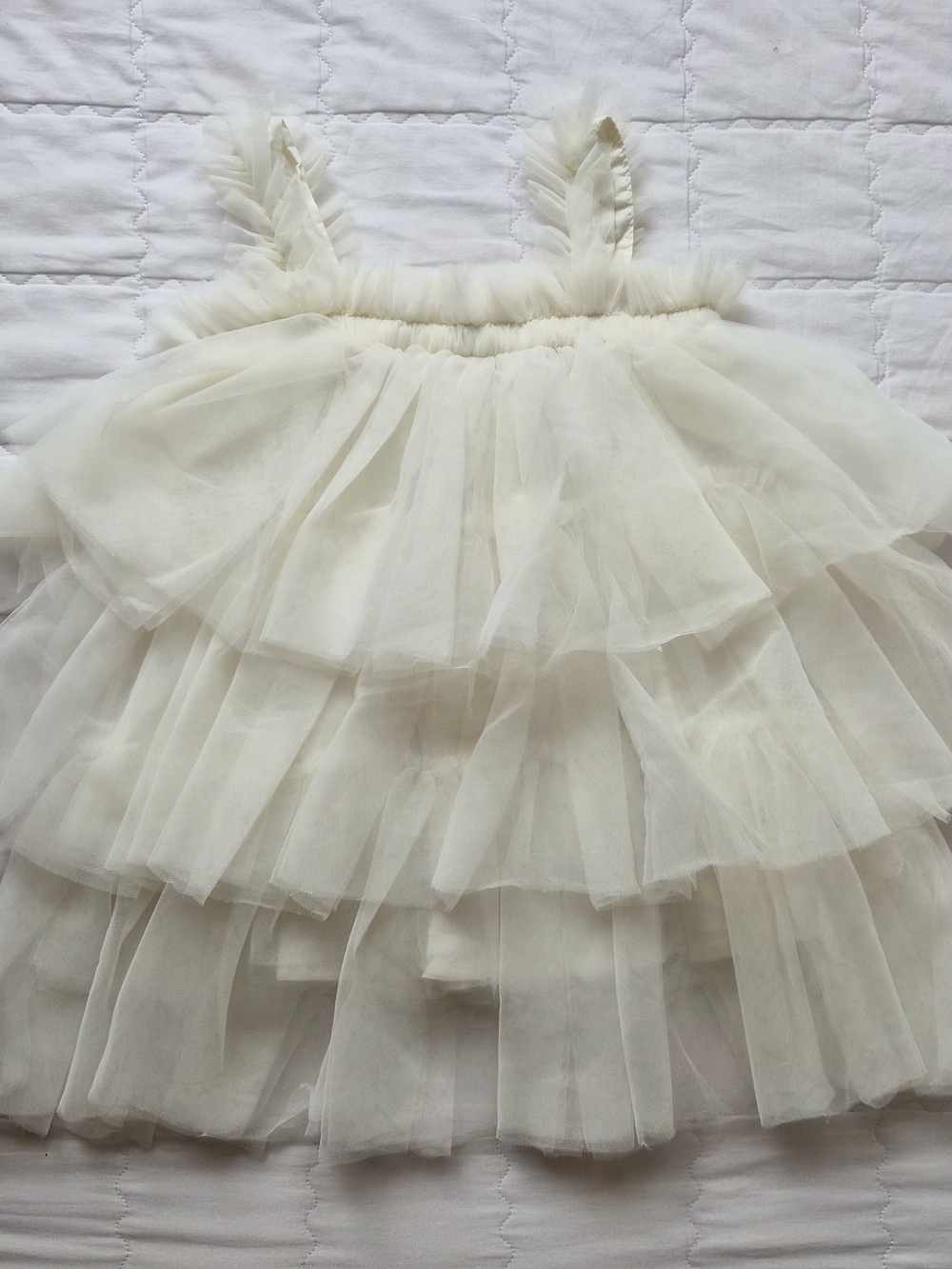 Ivory Tulle Tiered Dress